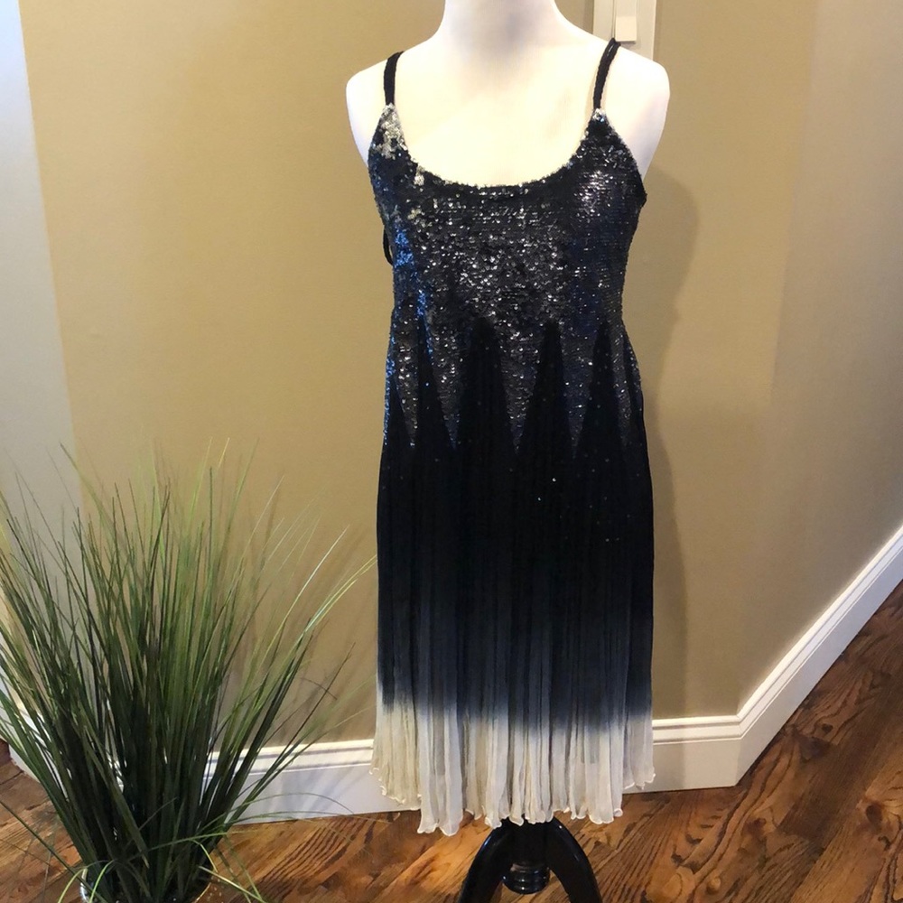 NWT!! Free People sequined black and white dress.